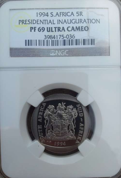 1994 South Africa R5 Presidential Inauguration PF 69 Ultra Cameo