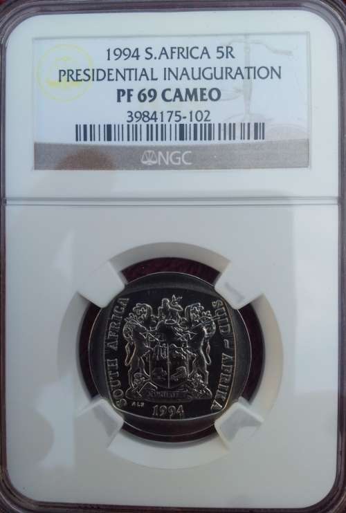 1994 South Africa 5R Presidential Inauguration PF 69 Cameo