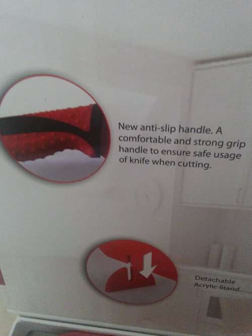 Royalty Line 5 piece knife set with acrylic stand - red and black