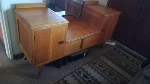 Dressing table solid oak - very heavy - over 40 years old