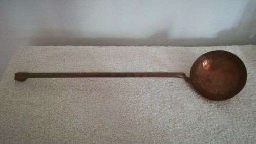 Copper shovel 36cm long and copper ladle 36cm long