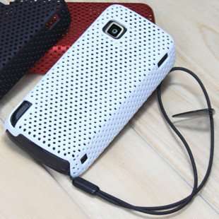 White Perforated Mesh Hole Hard Plastic Back Case Cover for NOKIA 5230!