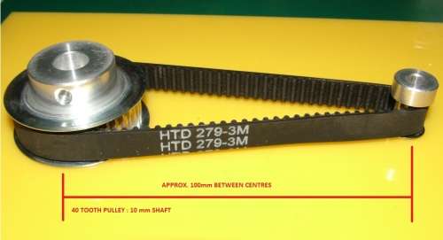 TIMING BELT AND PULLEY SET : RATIO 1:4 : M3 PITCH
