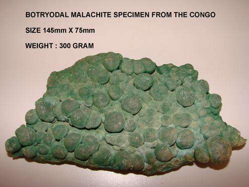 A LOVELY PLATE OF BOTRYODAL MALACHITE FROM THE CONGO.