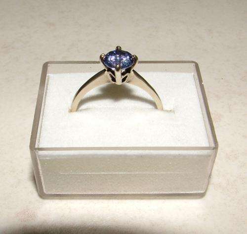 GEORGEOUS SOLID .925 STERLING SILVER AND TANZANITE RING, SIZE 7