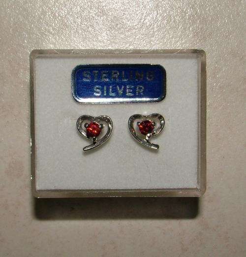 EXQUISITE .925 STERLING SILVER AND RUBY EARRINGS