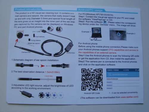 USB DIGITAL OTOSCOPE EAR MICROSCOPE CAMERA : INSPECTION BORESCOPE - ENDOSCOPE TOOL