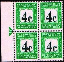 SACC PD62 4c RSA Wmk arrow block of 4