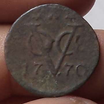 1770 VOC Antique Copper Duit Colonial Ancient US