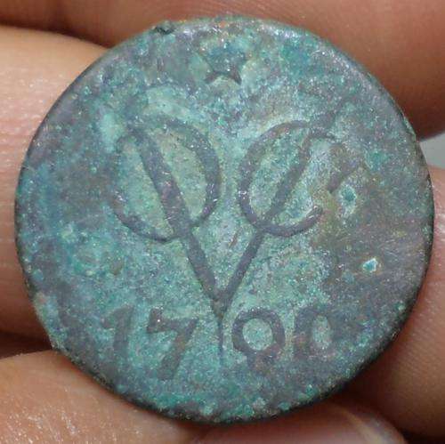 1790 VOC Antique Copper Duit Colonial Ancient US