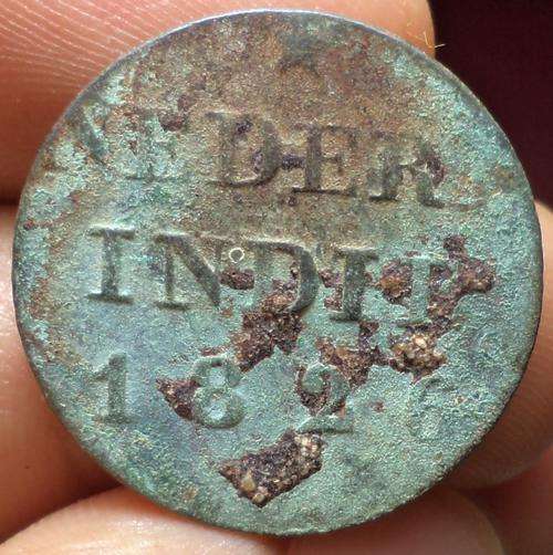 1826 VOC Antique Copper Duit Colonial Ancient US