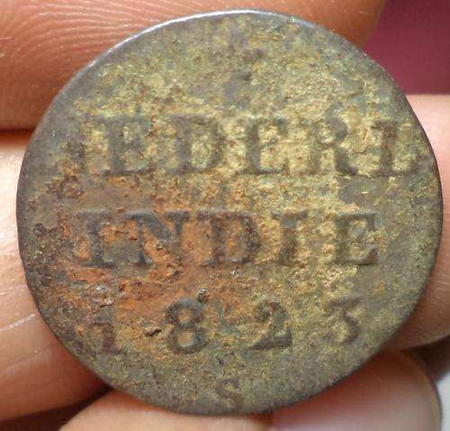 1823 VOC Antique Copper Duit Colonial Ancient US