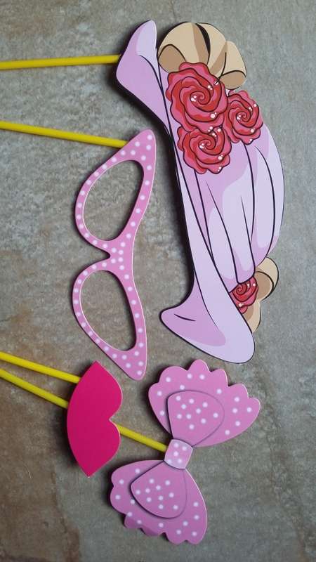 Photo props on sticks, 4 piece