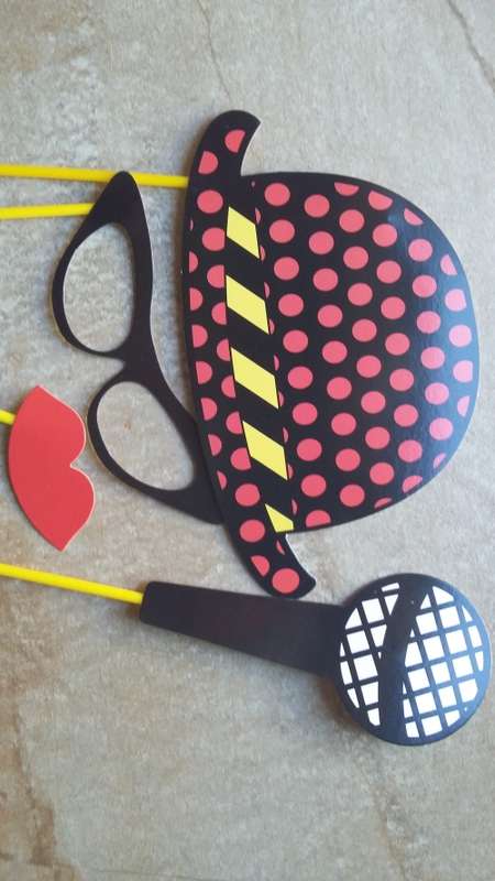 Photo props on sticks, 4 piece