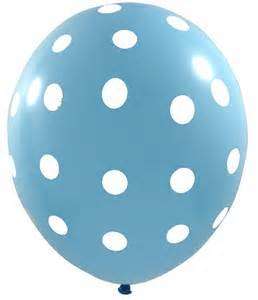 Helium quality balloon 10 in pack , blue polka dots