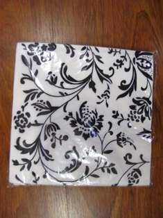 Serviettes - 20 per pack - white with black design