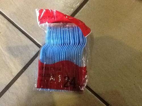 Plastic spoons blue 24 per pack