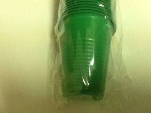 Plastic cups 200ml , green 10 in pack