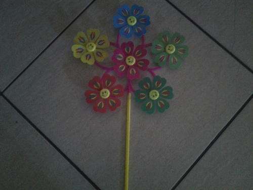 plastic flower windmill, perfect for a garden party