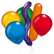 25 assorted balloons - mixed colors and shapes in pack