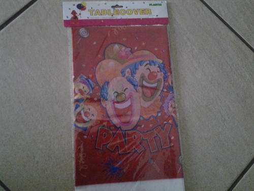 circus clown party plastic table cover