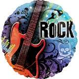 Rock star guitar party  Foil Balloon 45cm