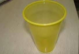 Plastic cups 200ml , yellow 10 in pack