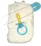 Adult nappy and dummy set for babyshower - blue for boy