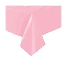 Pink plastic table cover
