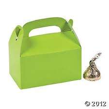 Coloured party boxes - 5 per pack - lime green