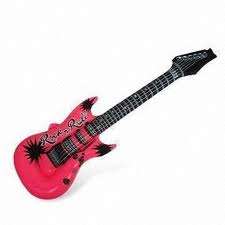 Inflatable guitar great for rock and roll party , 97cm, RED
