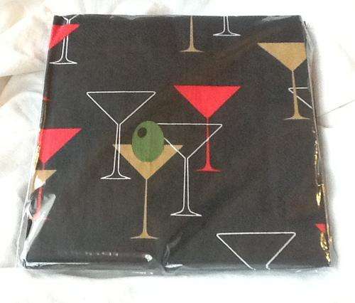Black cocktail martini party paper serviettes (20 in pack)