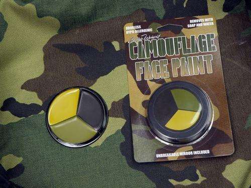 4 colour Camo face paint, brown, beige, green, black