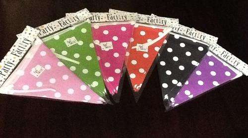 Party banner flags - polka dot - light pink