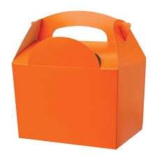 Coloured party boxes - 5 per pack - orange
