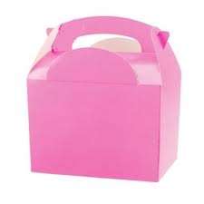 Coloured party boxes - 5 per pack - pink