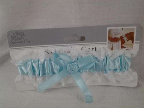 wedding lacey garter with blue satin ribbon - special something blue present was R27