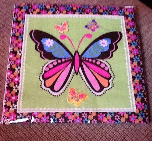 Butterfly flowers party paper serviettes (20 in pack)