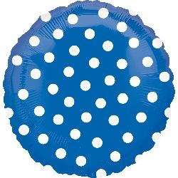 45cm Blue and white polka dots party Supershape Foil Balloon xl