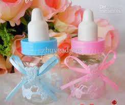 pink plastic bottle for babyshower 6cm - party favor / decor