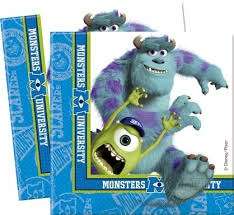 Disney monsters inc serviettes (20 per pack)