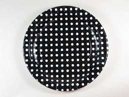 Black polka dots big paper plates (10)