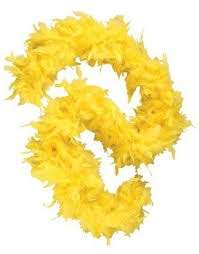 Feather boa necklace yellow +-2m