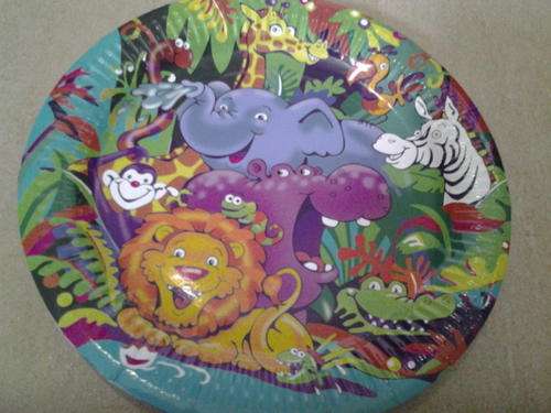 Wild animal jungle party paper plates big (10)