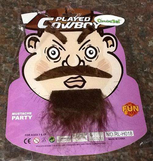 Fake Mustache and beard dress up set - cowboy / pirate