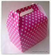 20 packs Coloured party boxes - 5 per pack - pink polka dot SPECIAL REQUEST