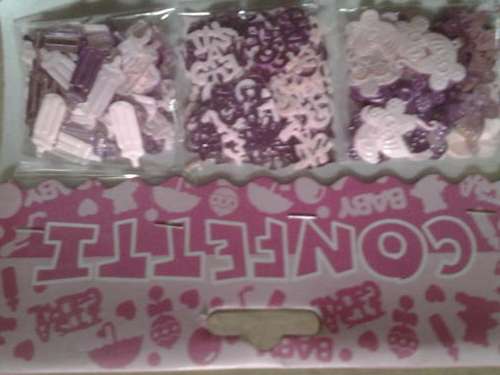 3 pack confetti - its a girl - babyshower - its a boy, prams and bottles