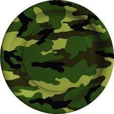 Camo army kids party paper plates big (10 in pack)