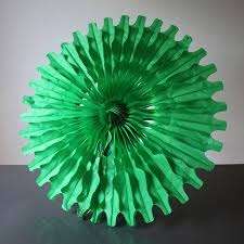 Tissue paper decorative hanging paper fan - 50cm - green