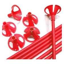 Balloon stick with cap - red